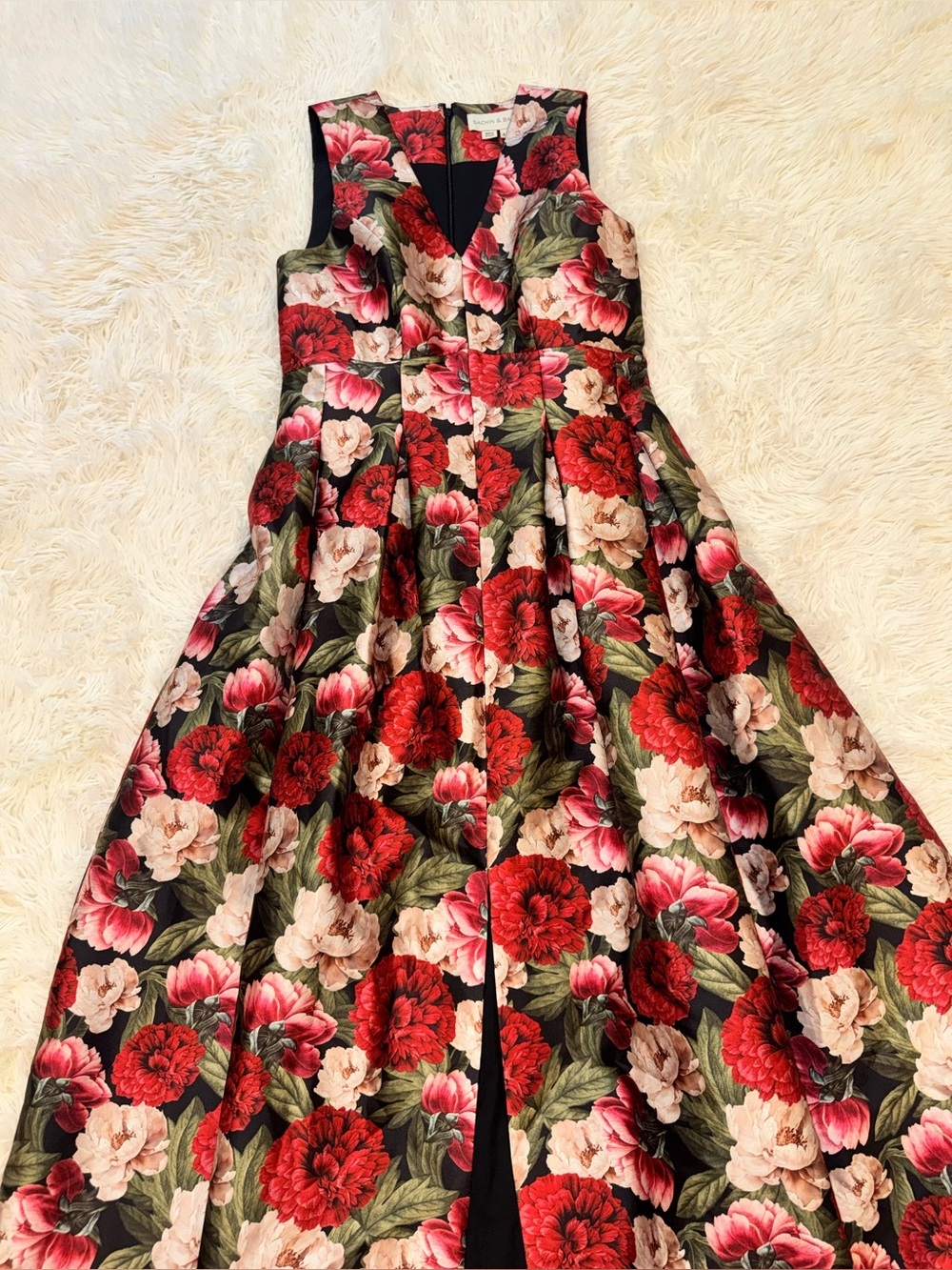 NEW SACHIN & BABI Brooke Peony floral sleeveless A-Line Gown Sz 8 - Picture 8 of 13